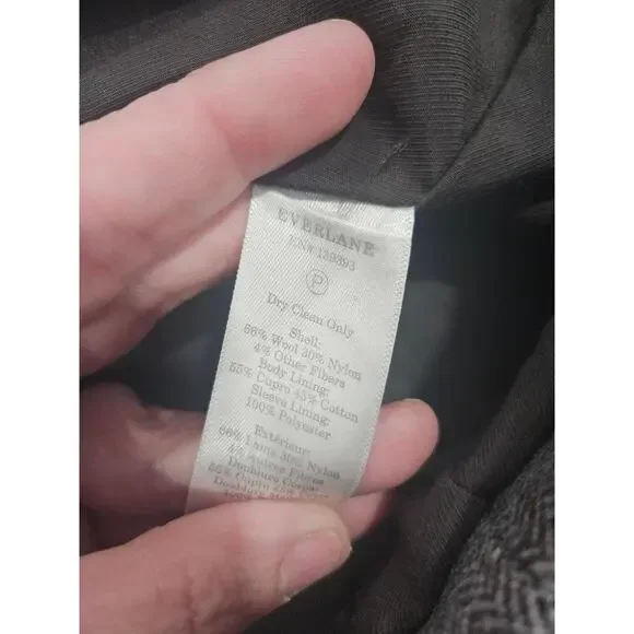Everlane The Oversized Blazer Women’s 4 Gray Herringbone Wool Blend Longline - Picture 3 of 6
